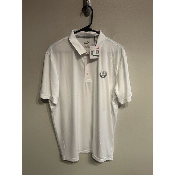 Puma Mens Large White Golf Polo Shirt Performance Stretch NWT - Picture 1 of 6